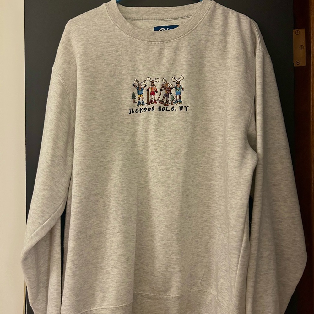 Gray Jackson Hole WY Men's Sweater